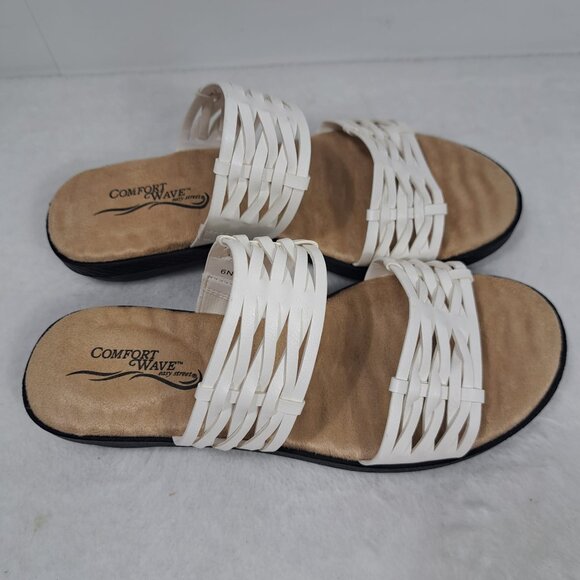 Easy Street Comfort Wave Women's Agata Two Strap Slide Sandals White Size 6‎ N - Picture 5 of 11